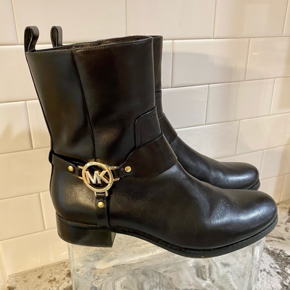 Michael Kors Shoes - Michael Kors Black Fulton Harness Ankle Boots 8